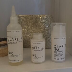 OLAPLEX No.0, No.3, No.8 Hair Care Trio - White